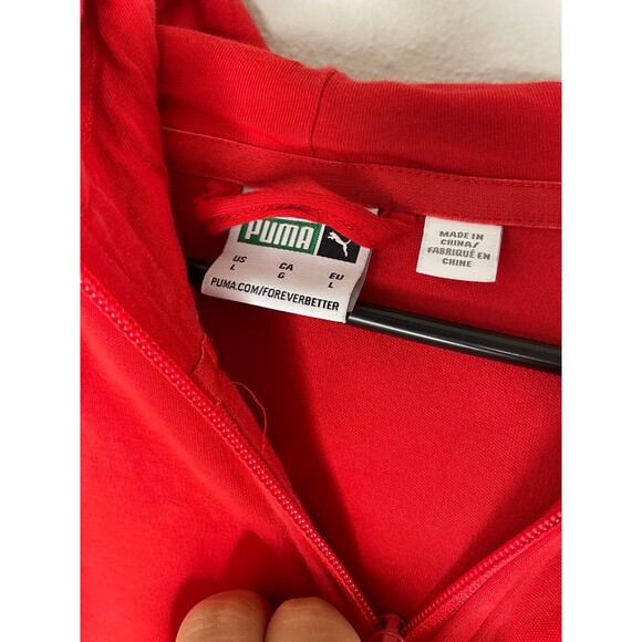 PUMA Tech Full Zip Hoodie - Red Size L - Picture 4 of 8